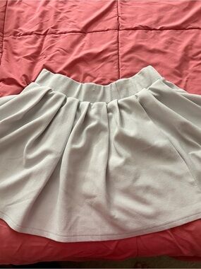 Women's Cream Skater Skirt with Elastic Waist